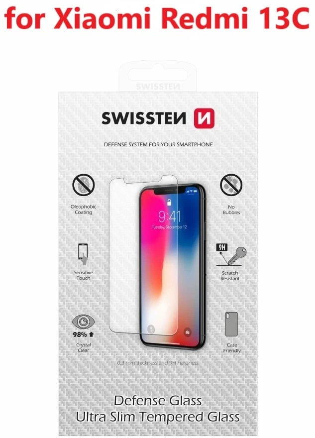 SWISSTEN Apsauginis grūdintas stiklas 2.5D skirtas XIAOMI REDMI 13C