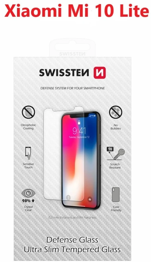 Swissten Ultra Slim grūdinto stiklo Premium 9H ekrano apsauga Xiaomi Mi 10 Lite