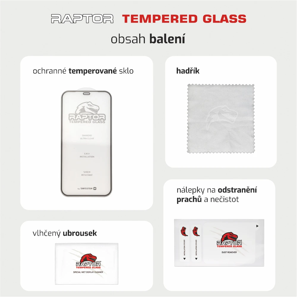„Swissten Raptor Diamond Ultra Full Face“ grūdintas stiklas, skirtas Apple iPhone 16e / 17e