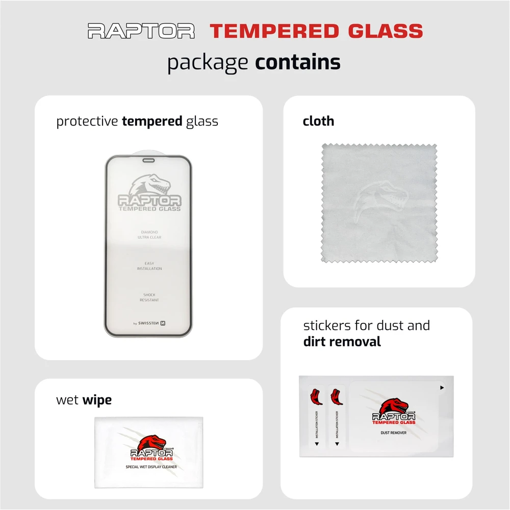 „Swissten Raptor Diamond Ultra Full Face“ grūdintas stiklas, skirtas Apple iPhone 16e / 17e