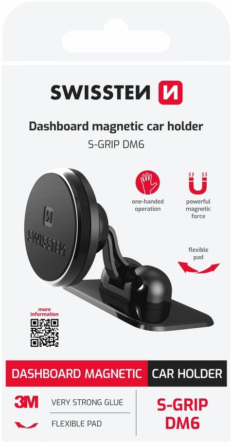 Swissten S-Grip DM6 universalus automobilio skydelio laikiklis su magnetu įrenginiams