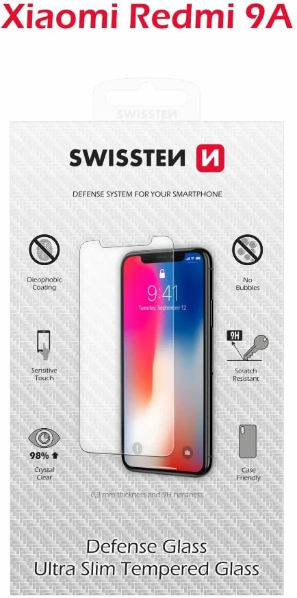 SWISSTEN Apsauginis grūdintas stiklas 2.5D, skirtas XIAOMI REDMI 9A ir XIAOMI REDMI 9AT