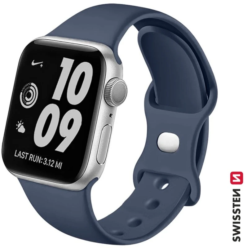Išmaniojo laikrodžio Apple 1/2/3/4/5/6/SE silikoninis dirželis, Mėlynos spalvos, 38/40mm
