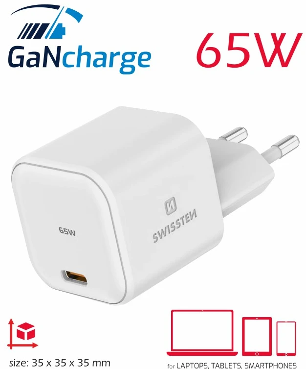 Swissten GaN Travel Charger USB-C 65W