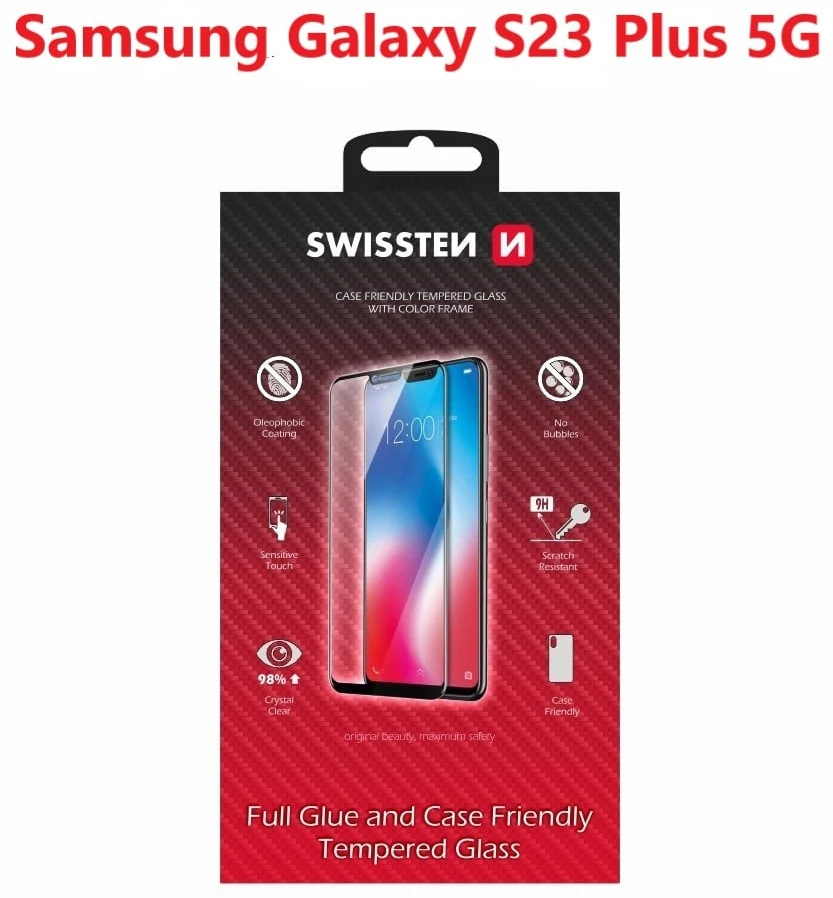 Swissten Full Face Tempered Glass Samsung Galaxy S23 Plus5G Juodas