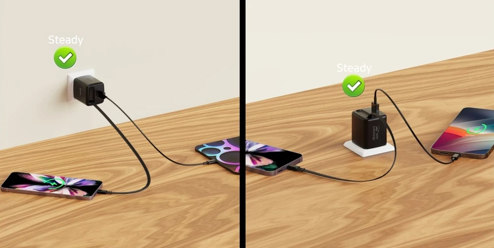 Įkroviklis Swissten SlideCHARGE GaN Adapteris sieciowy 1 USB-A 1 USB-C 30W