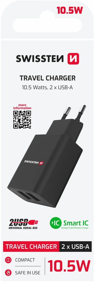 Swissten įkroviklis 2x USB-A 2.1 A (22033000)