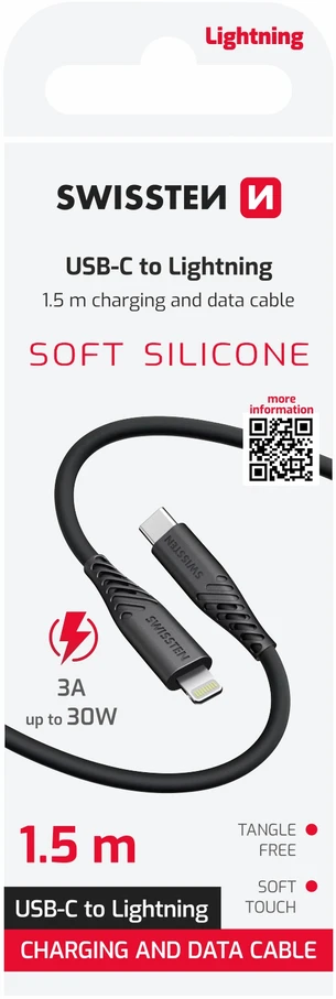 Kabelis USB Swissten USB-C - USB-C 1.5 m Juodas (71534010)