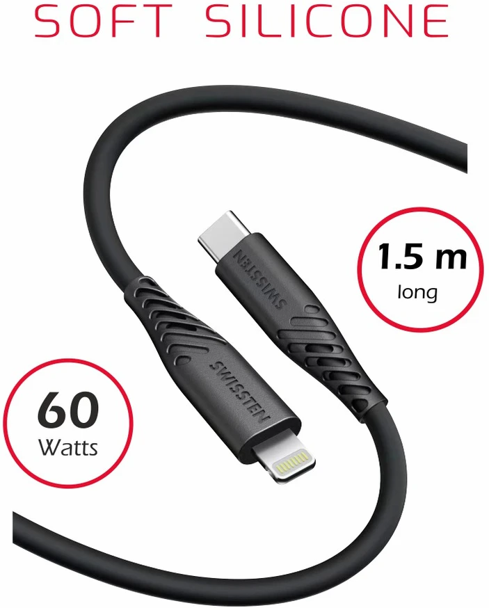 Kabelis USB Swissten USB-C - USB-C 1.5 m Juodas (71534010)
