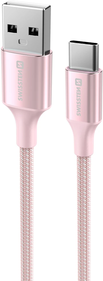 „Swissten Textile II USB - USB-C“ duomenų ir įkrovimo kabelis, 1,5 m