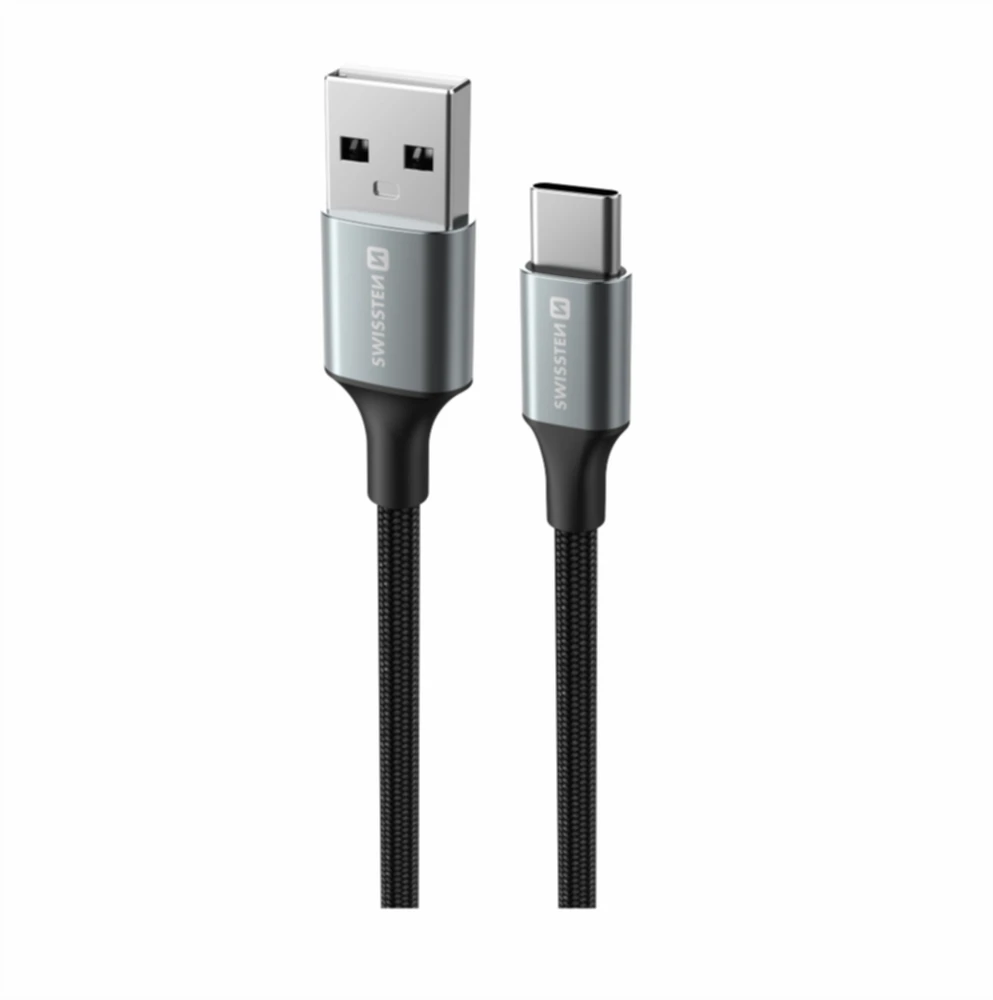 „Swissten Textile II USB - USB-C“ duomenų ir įkrovimo kabelis, 1,5 m