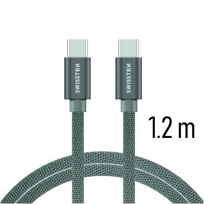 Kabelis USB Swissten USB-C - USB-C 1.2 m Juodas (71527202)