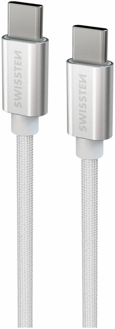Swissten Textile Universal Quick Charge 3.0 USB-C į USB-C duomenų ir įkrovimo laidas 1,2 m
