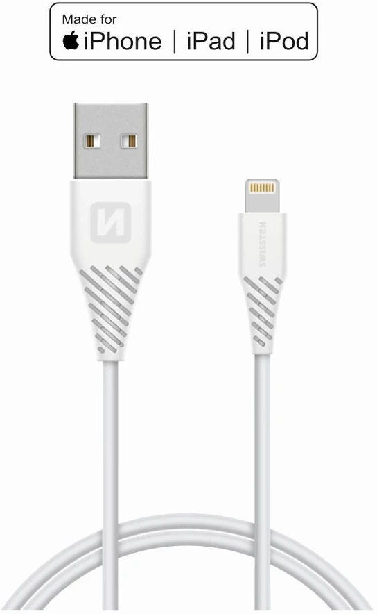 Swissten USB Lightning kabelis MFI 1.2 m baltas