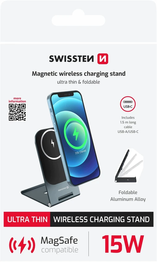 Ausinės Swissten Ultra Thin (suderinamas su Magsafe) belaidės (22055518)