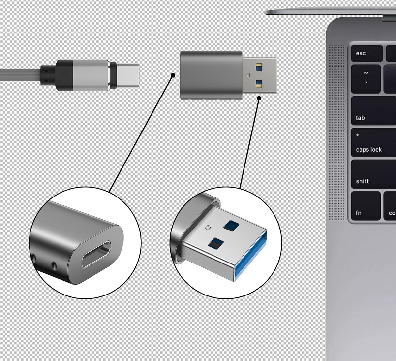 Adapteris USB Swissten 55500200 USB-A - USB-C Sidabrinė (55500200)