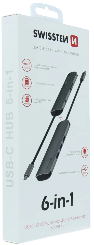 SWISSTEN USB-C HUB 6-IN-1