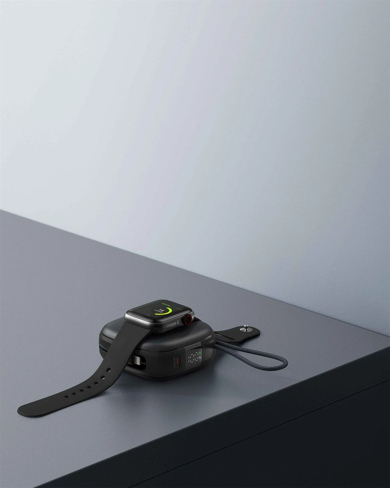 „Swissten“ išorinė baterija „Voltbox MagGO“ su integruotais laidais / „Magsafe“ / „Apple Watch“