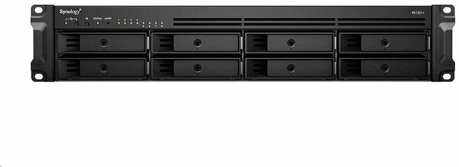 Serveris Synology Sinologija | Rack NAS | RS1221+ | Iki 8 HDD/SSD Hot-Swap | AMD Ryzen | „Ryzen V1500B Quad Core“ | Procesoriaus dažnis 2,2 GHz | 4 GB | DDR4