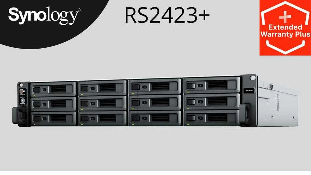 Serveris Synology Sinologija | RackStation | RS2423RP+ (perteklinė galia) 12 skyrių | AMD Ryzen | V1780B | Procesoriaus dažnis 3,6 GHz | 8 GB | DDR4