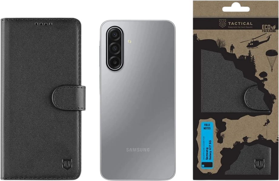 Tactical Field Notes dėklas skirtas Samsung Galaxy A17 5G juodos spalvos