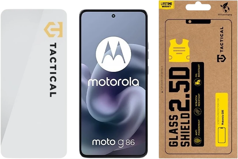 Tactical Apsauginis stiklas Shield 2.5D skirtas Motorola G86 Clear