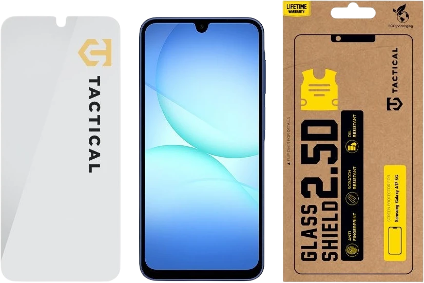 Tactical Apsauginis stiklas Shield 2.5D skirtas Samsung Galaxy A17 4G/5G Clear