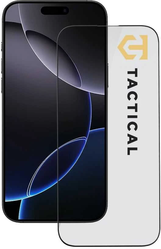Tactical apsauginis stiklas Shield 5D skirtas Apple iPhone 16 Pro Max su juodos spalvos krašteliu