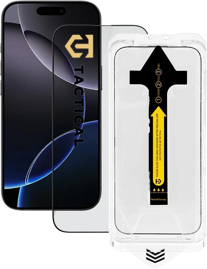 „Tactical Impact Barrier Rookies“ akiniai nuo saulės, skirti „Apple iPhone 17 Pro Max“ telefonui.