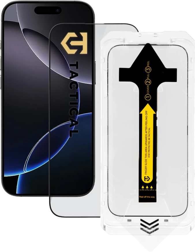 „Tactical Impact Barrier Rookies“ akiniai nuo saulės, skirti „Apple iPhone 17 Pro“ telefonui.