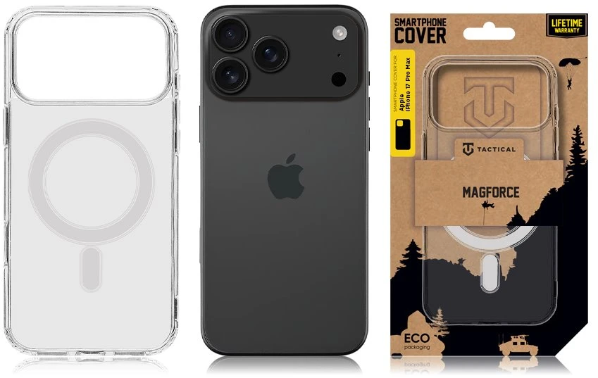 Tactical MagForce dėklas skirtas Apple iPhone 17 Pro Max skaidrus