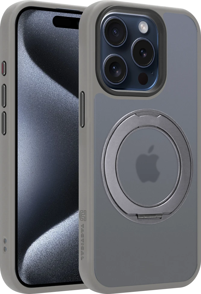 Dėklas Tactical MagForce Hyperstand Cover for Apple iPhone 15 Pro Light Pilkas