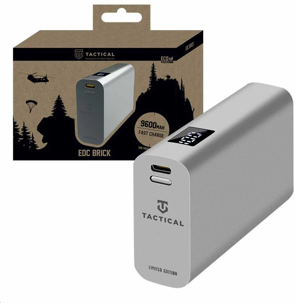 Tactical EDC Brick 9600mAh Raw PoweBank – atsarginis maitinimo šaltinis su sparčiu įkrovimu