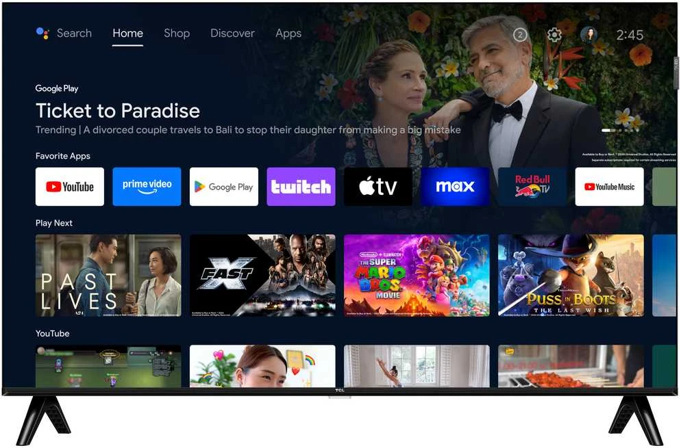 TCL HD QLED televizorius | 32S4K | 32 | Išmanusis televizorius | „Android“ televizorius | HD | Juodas