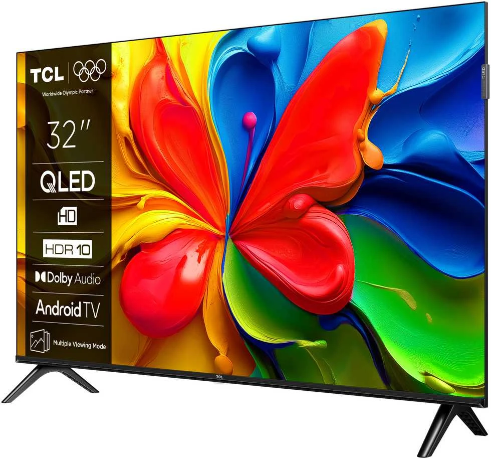 TCL HD QLED televizorius | 32S4K | 32 | Išmanusis televizorius | „Android“ televizorius | HD | Juodas
