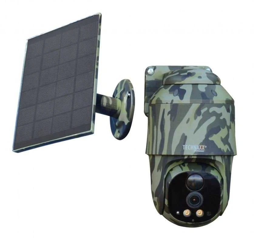 Technaxx 4G PT kupolinė TX-290 su saulės baterija, IP apsaugos kamera, lauko, laidinė, sieninė, juoda, žalia, kupolinė