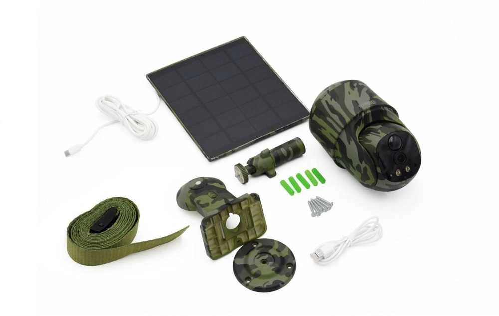 Technaxx 4G PT kupolinė TX-290 su saulės baterija, IP apsaugos kamera, lauko, laidinė, sieninė, juoda, žalia, kupolinė