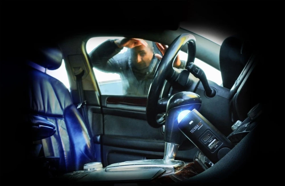 Alarm automobilinis Technaxx do 10m, pilot, USB (juoda)