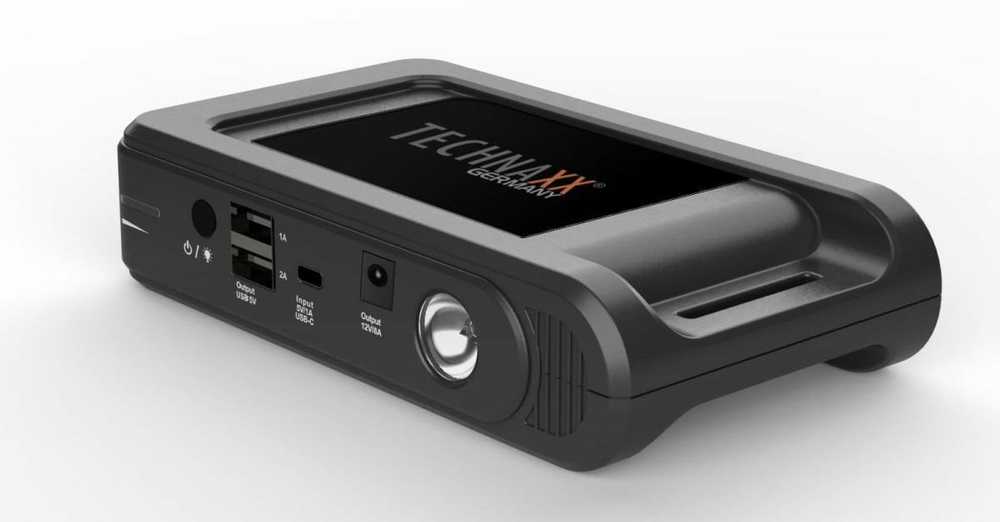 Technaxx Jump Starter, Powerbank 3-v-1, 10000mAh Juodas ( TX-218)