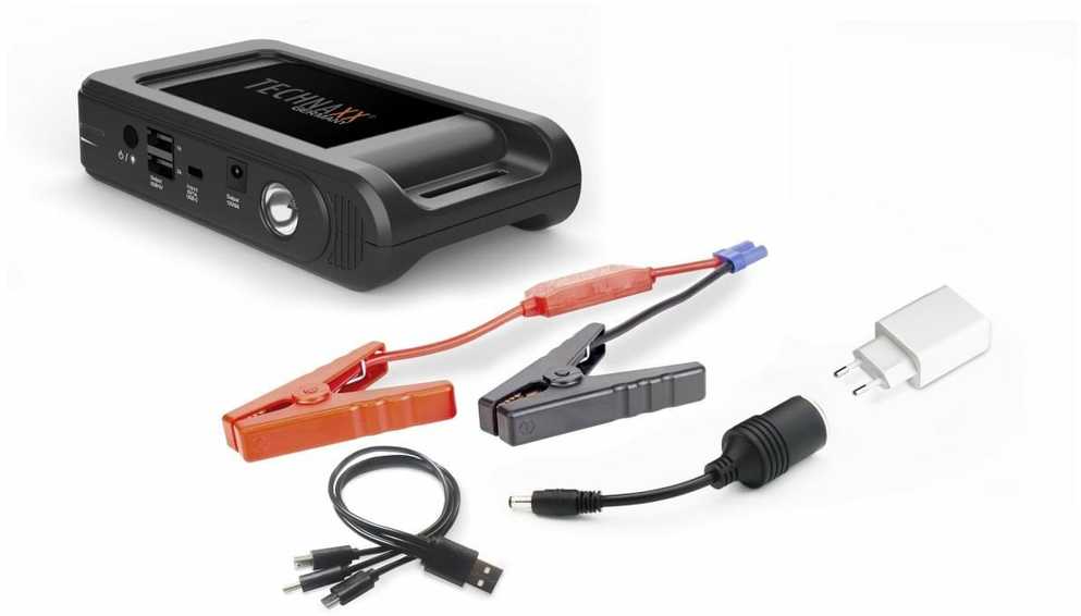 Technaxx Jump Starter, Powerbank 3-v-1, 10000mAh Juodas ( TX-218)
