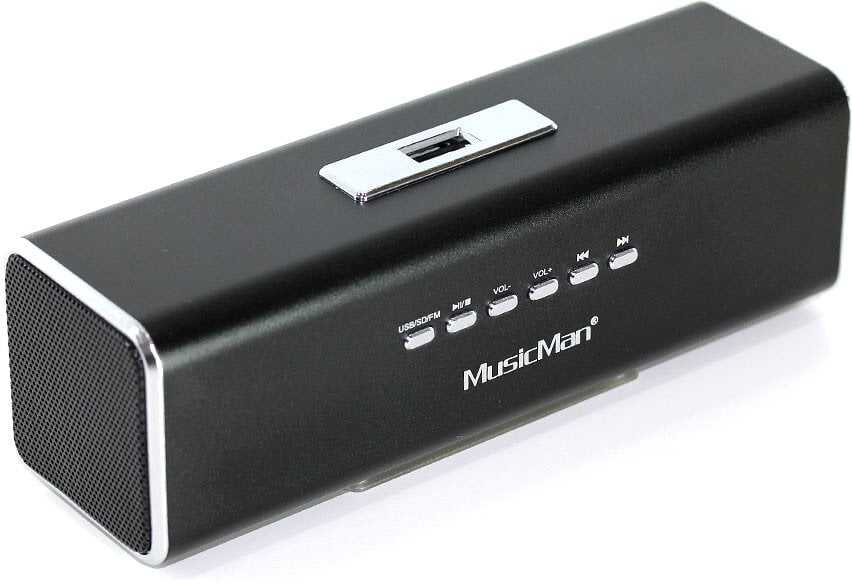 Technaxx MusicMan, baterie 600 mAh, FM-Radio, USB, juodas
