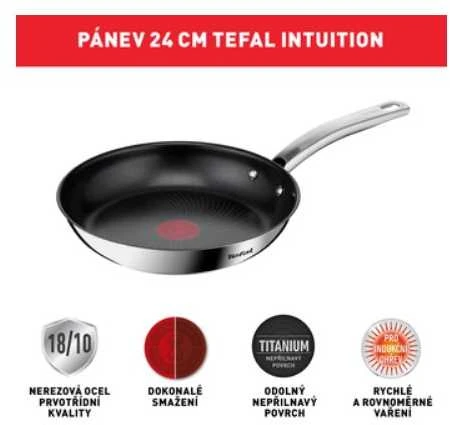 TEFAL | Keptuvė | B8170444 Intuition | Kepimui | Skersmuo 24 cm | Tinka indukcinei kaitlentei | Fiksuota rankena | Juodas