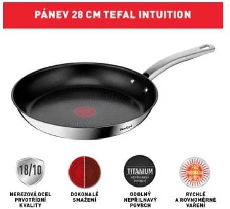 TEFAL | Keptuvė | B8170644 Intuition | Kepimui | 28 cm skersmuo | Tinka indukcinei kaitlentei | Fiksuota rankena