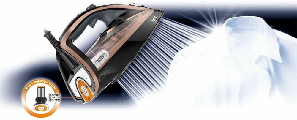 Garų lygintuvas Tefal Ultimate Pure FV9845E0 | 3200 W | Vandens talpa 350 ml | Juogas/rausvai auksinis