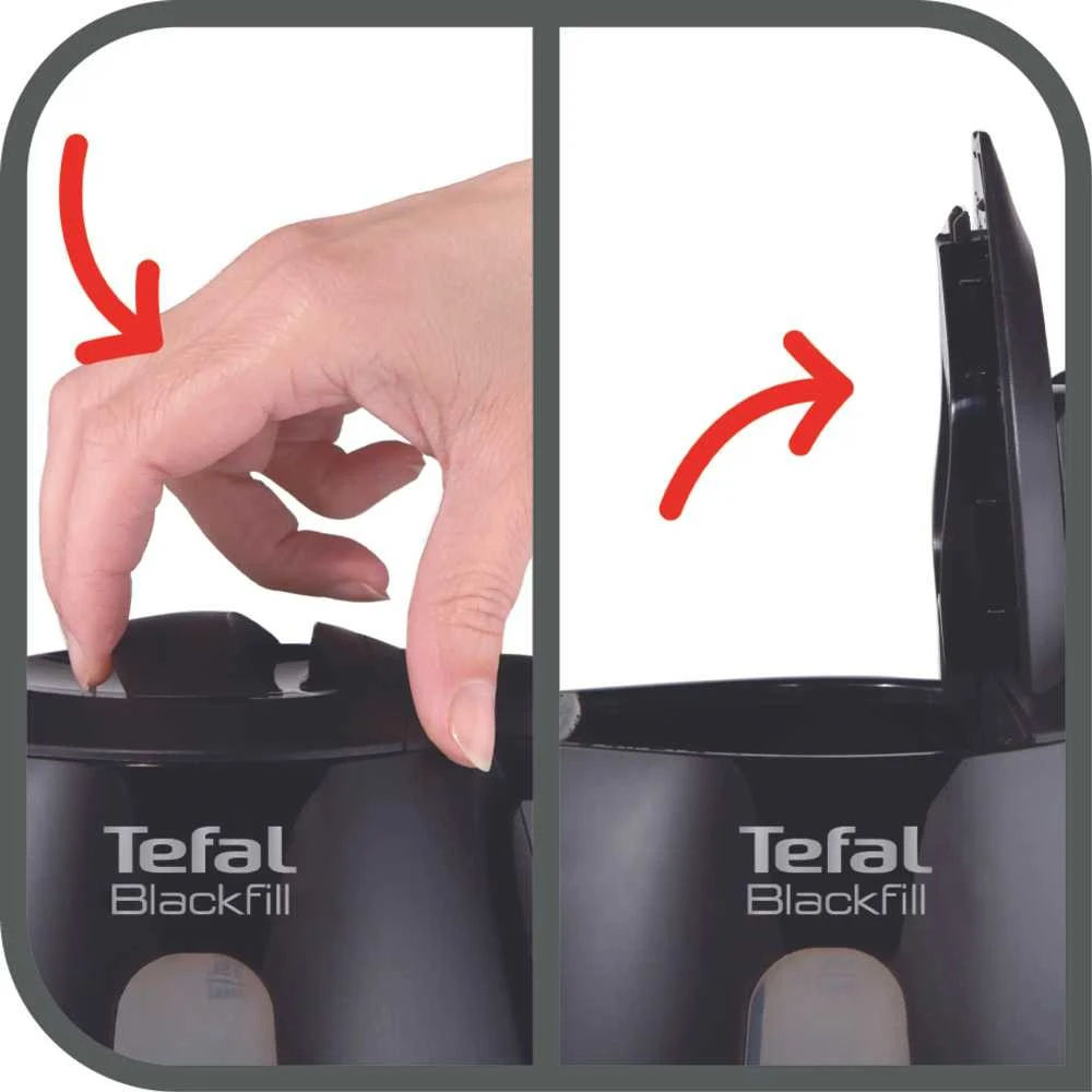 TEFAL | Virdulys | KO2998 | Standard | 3000 W | 1.5 L | Plastic | 360° rotational base | Juodas