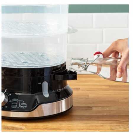 Garų puodas TEFAL | Maisto garintuvas | VC204810 Ultracompact | Juodas | 800 W | Talpa 9 l | Krepšelių skaičius 3