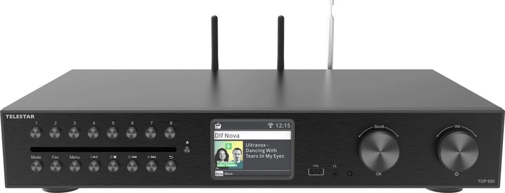 TelestarTOP550 Hi-Fi System CD/DAB+/FM/Internet Radio, Bluetooth, USB, HDMI, Wi-Fi, Juodas