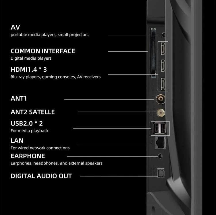 CHiQ L43QST televizorius, 43 colių, FHD, QLED, itin tvirtas, „Android 14“, „Dolby Audio“, berėmis