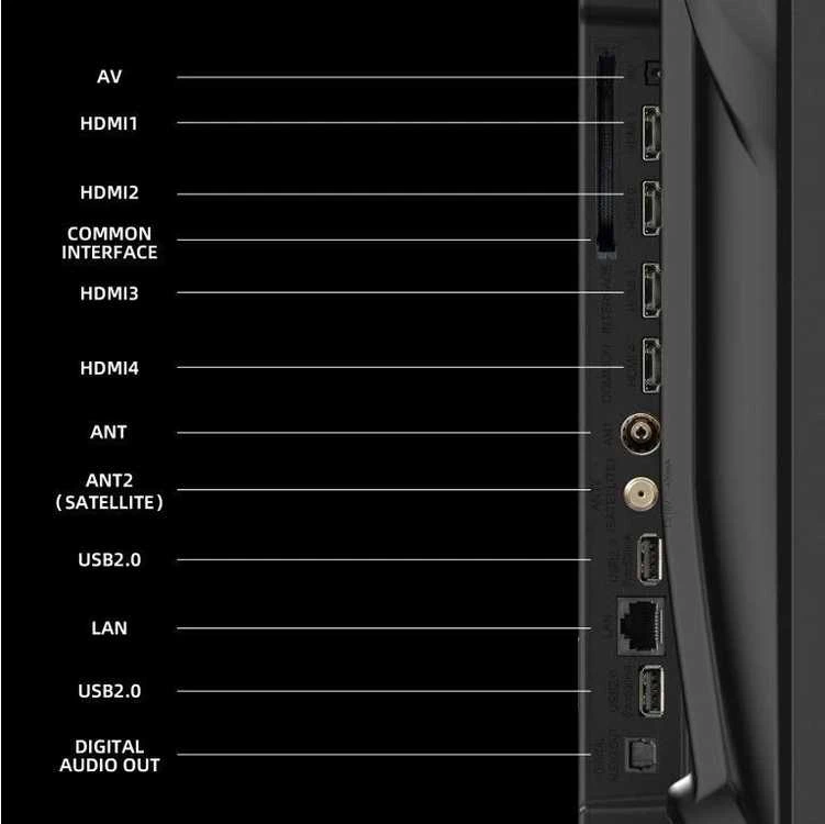 CHiQ U43QST televizorius, 43 colių, UHD, QLED, itin plonas, „Google TV“, DLG 120 Hz, „Dolby Audio“, berėmės, metalinio paviršiaus