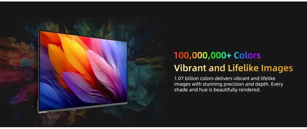 CHiQ U43QST televizorius, 43 colių, UHD, QLED, itin plonas, „Google TV“, DLG 120 Hz, „Dolby Audio“, berėmės, metalinio paviršiaus